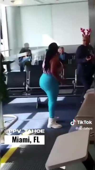 to force her way on a missed flight