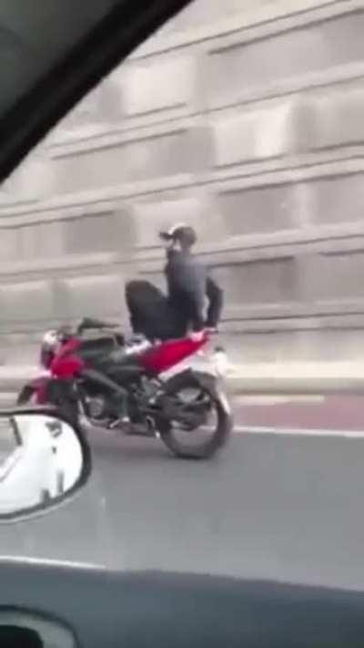 Dumb man on bike