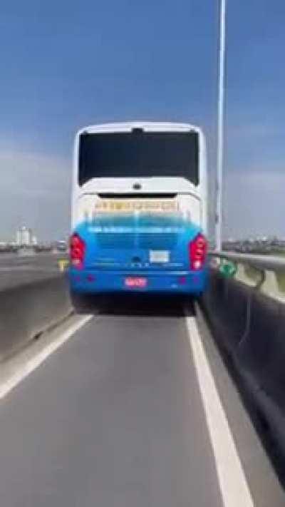 A coach drove on a motorcycle only lane