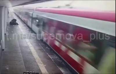 Russian trying to show off his signature move next to a railway