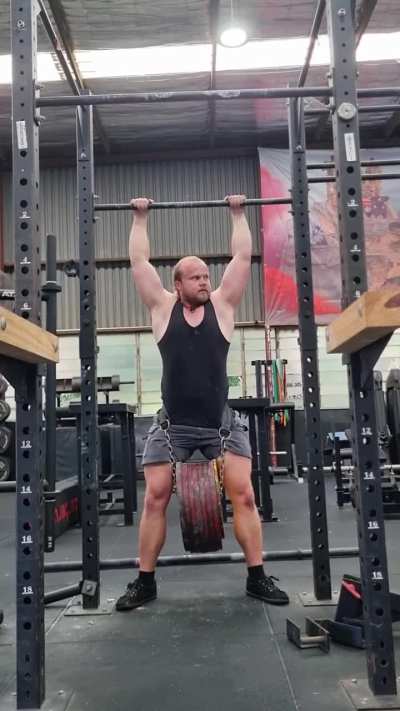 103kg bw + 190kg added weighted hang
