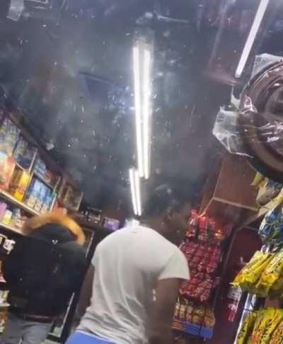 Guy gives gay compliments to each customer