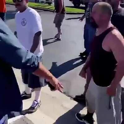 Neo-Nazis, Trump supporters & deranged bikers marched this weekend against a BLM rally in Norco, CA., with some threatening & assaulting protestors.