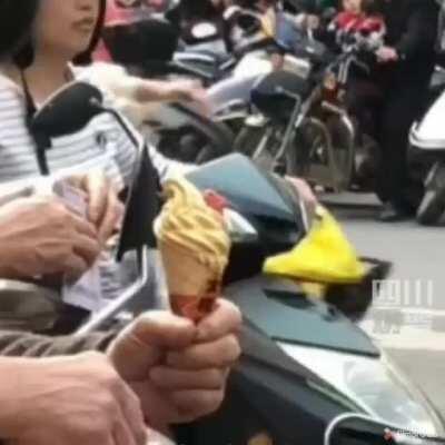 Waiting for his grandchild to get off school