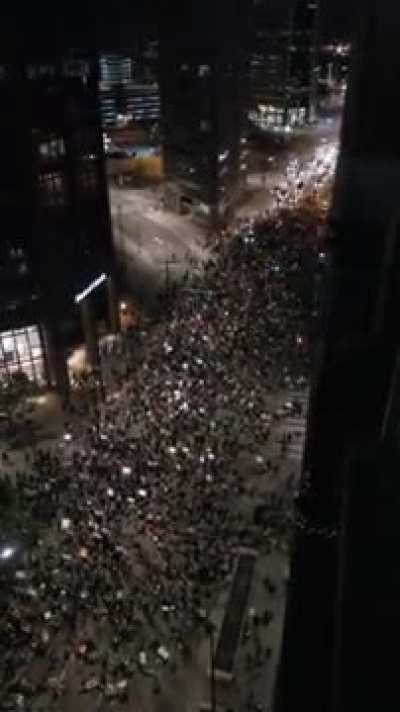 Protesters on Broadway