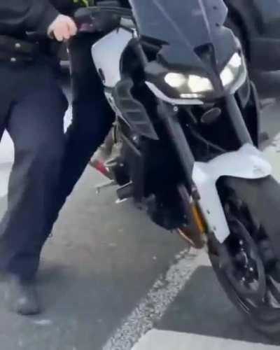 Idiot in a motorbike