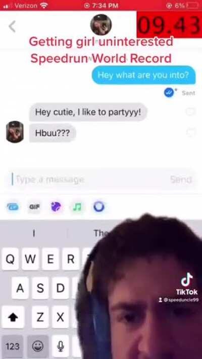 getting girl uninterested speedrun