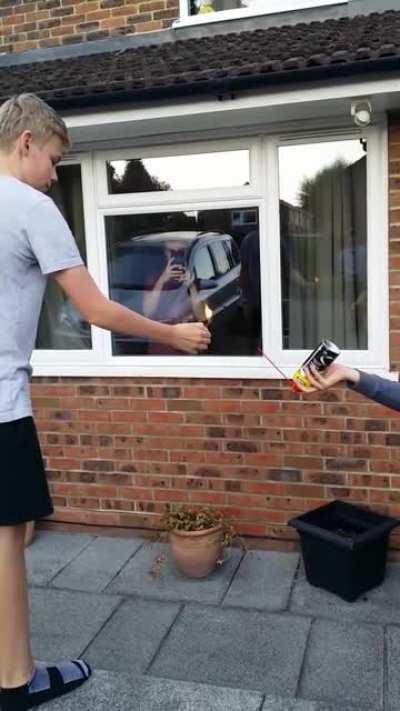 Dumbass with a lighter.