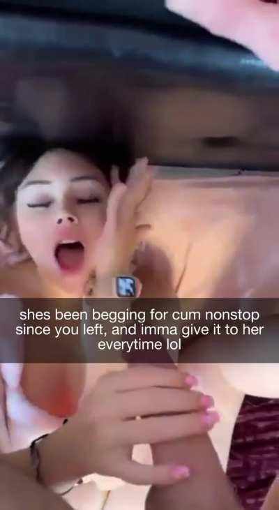 Your gf needs to have her face covered, even when you are away