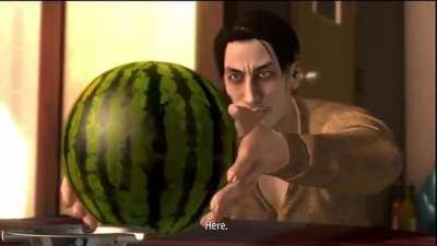 majima gives you watermelon
