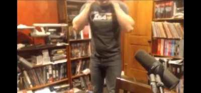 Darth Maul voice actor practicing a scene..