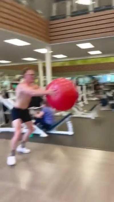 Guys playing with ball