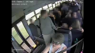 Bus driver dragging kid