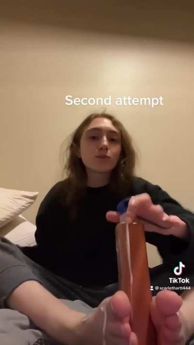 Footjob second attempt I think it’s a bit better now what do you guys think but still hot either way 