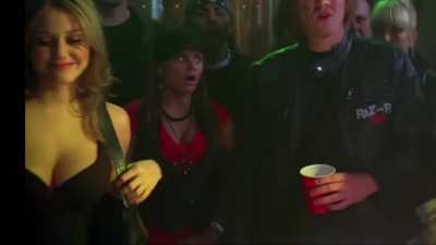 Julianna in this black top Road Trip Beer Pong