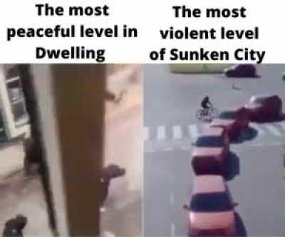 the most peaceful Dwelling level vs the most violent SC level
