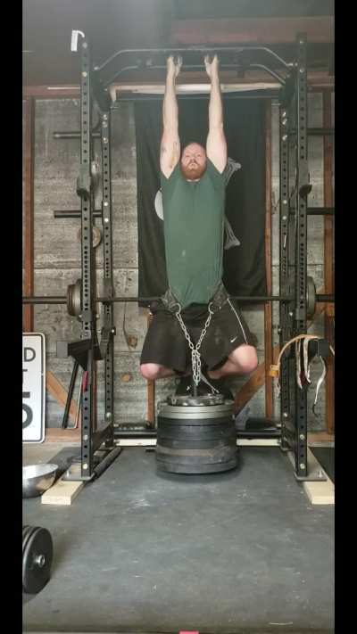 I see we're doing weighted dead hangs - here's +437 lbs @185 bw