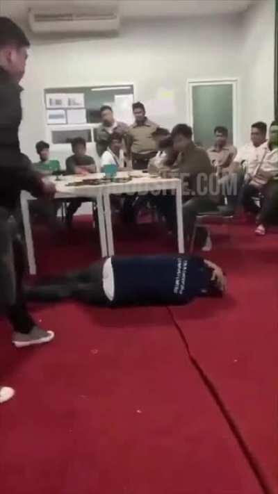 Debt collection worker beaten by boss for violating company policies in Thailand