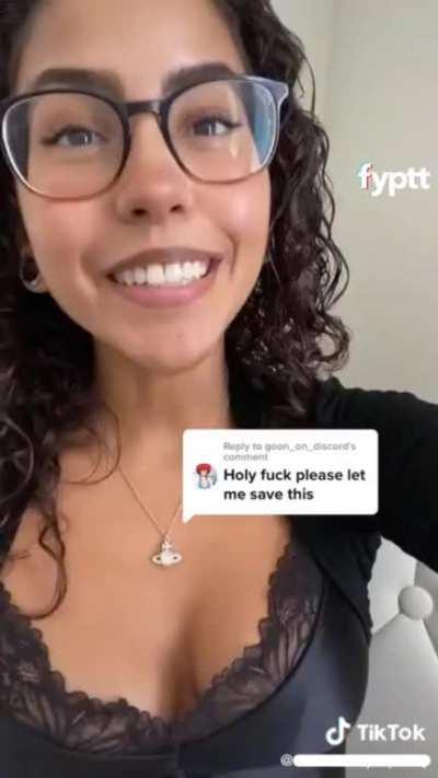 This girl wants you to cum on her tits in this NSFW TikTok JOI