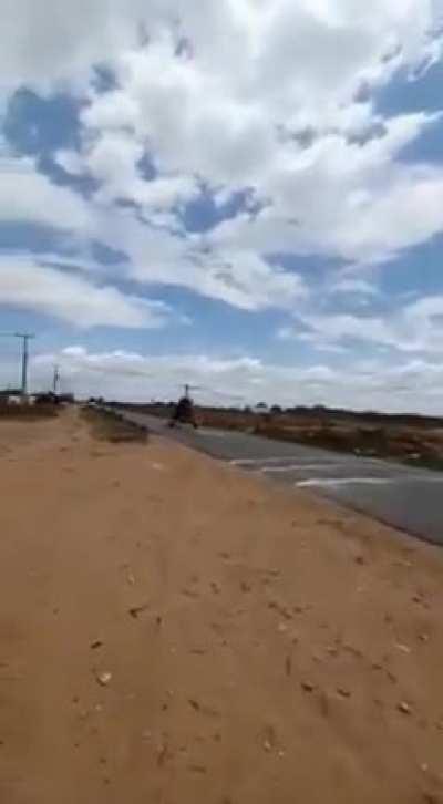 Homemade ultralight gyrocopter made with an old VW beetle engine and spare car parts