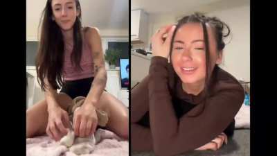 Tia's socked tickle torture