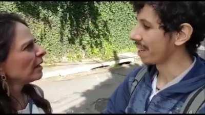 Invasor argumenta para a dona da propriedade que ele está certo ao invadi-la por não cumprir função social.