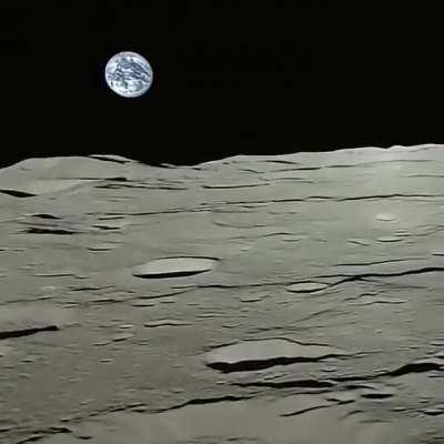 Earth rise captured by the Moon by Japanese orbiter spacecraft Kaguya..