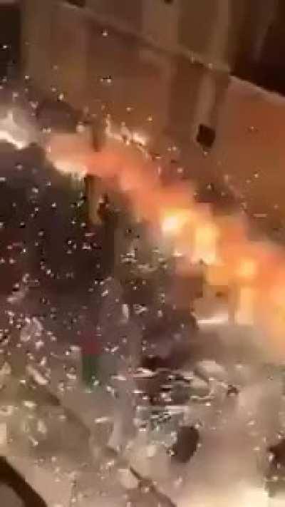 Small Street Fireworks set off by locals in Netherlands