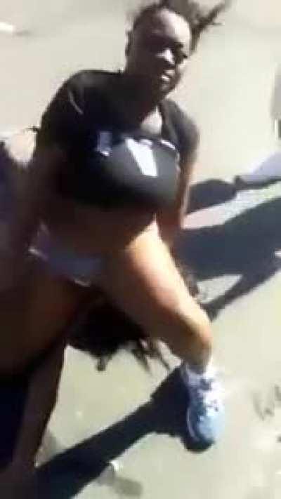 She got beat up by a girl with 1 good arm