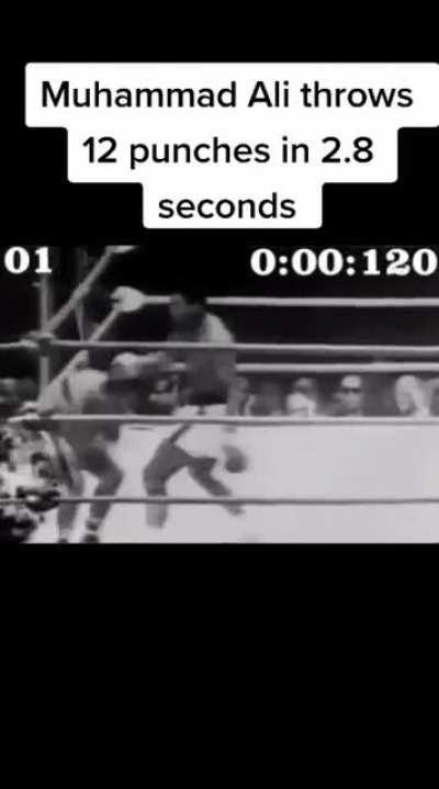 Muhammad Ali lands 12 punches in 2.8 seconds
