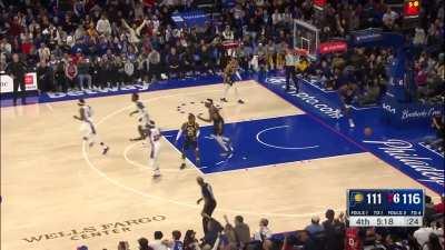 [Highlight] Maxey hits the stepback over Bruce Brown to give him 43 on the night