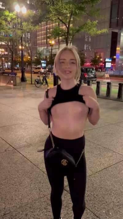 Showing my small tits in public 🙈