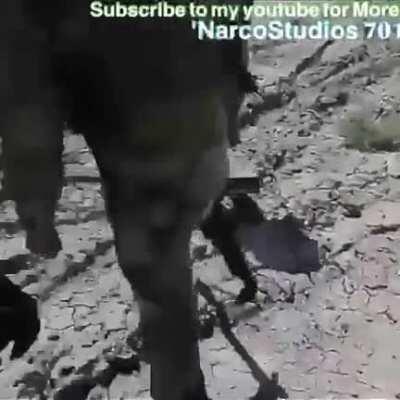 Mexican Marines exchanging gun fire with Cartel Members.. they eventually surrender.