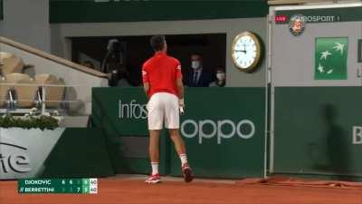Djokovic explodes in anger after Berrettini saves match point