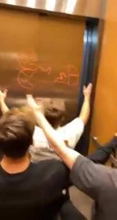 Blursed elevator door