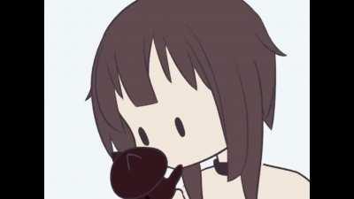 Megumin playing around with her stand