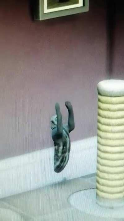 When your cat just casually scratches through the wall