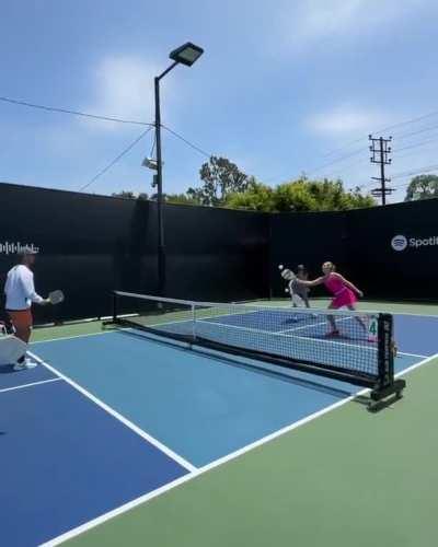 Playing pickleball