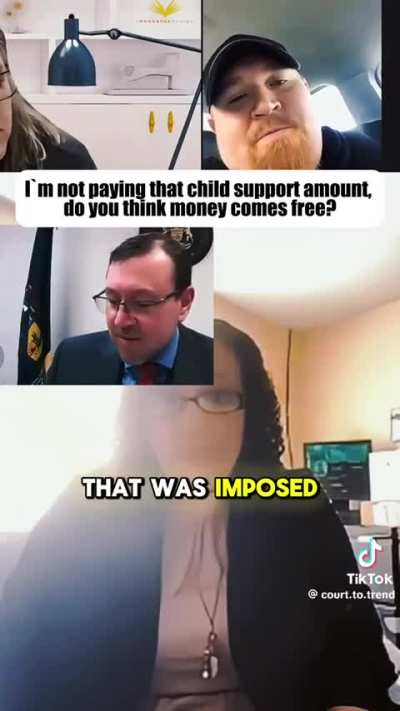 He's refusing to pay the child support amount.