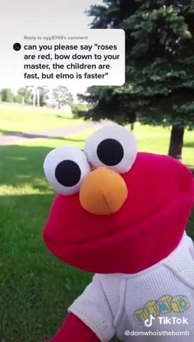 The children are fast, but Elmo is faster
