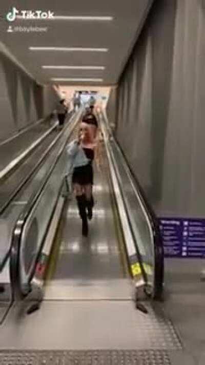 HMC while I walk on the moving floor like a runway model.