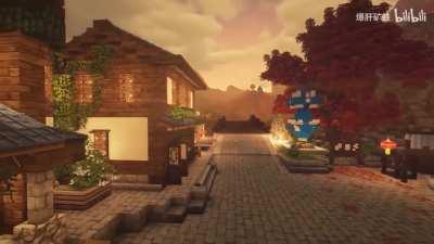 Recreating Liyue Harbor in Minecraft! By 爆肝矿蛙 on Bilibili.