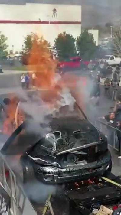 3000 horsepower Dodge Ram truck explodes during dyno test at Weekend On The Edge event, September 2020