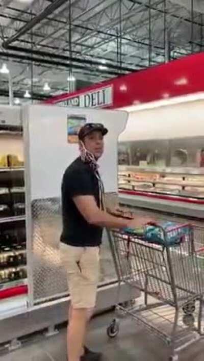Extended video of woman coughing on man at costco (San Jose, CA)