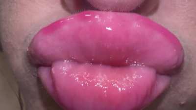 Pouty lips covered in gloss