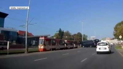 Bus crashes into tram in Gdańsk