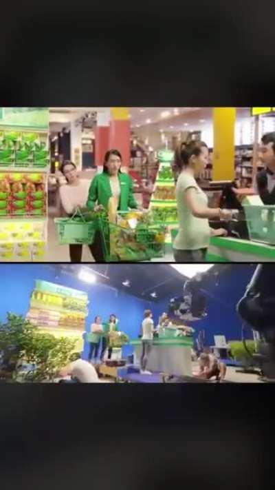 Shooting this commercial.