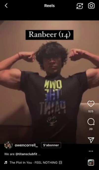 This random Reel i saw lol, claiming to be natty and hitting the gym since 10.