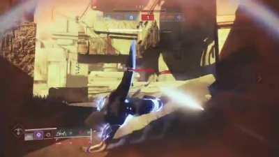 The rare behind-the-back shot...