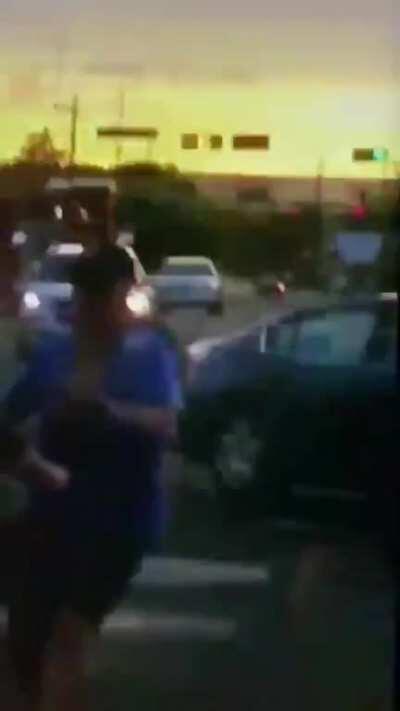 Man brings skateboard to a gunfight